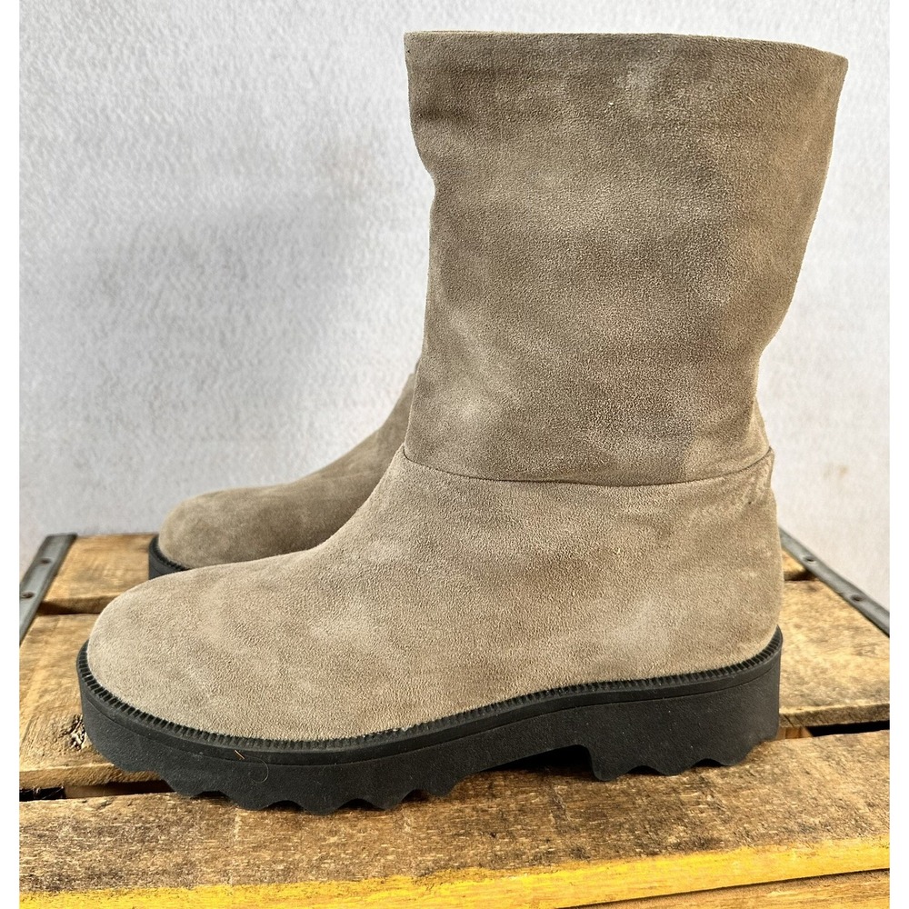 Aerosoles Slouch Suede Boots Neutral Flat Lounge Sz 9.5 Women’s